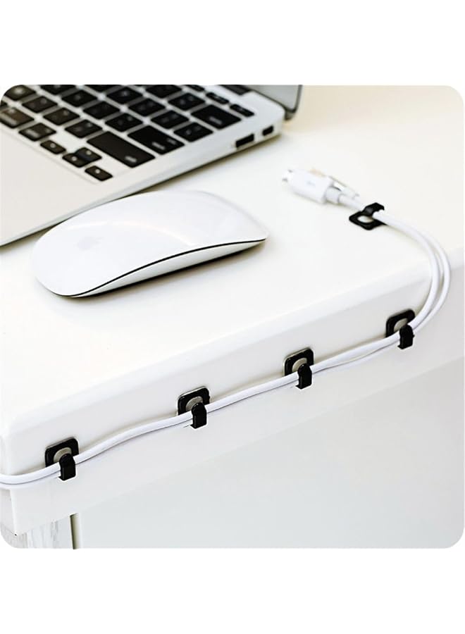 Green Tiger 18pcs Cable Organizer Clips Self-Adhesive, Wire & Cord Management Holder for Wall Desk Office and Home (Black) - Image 1