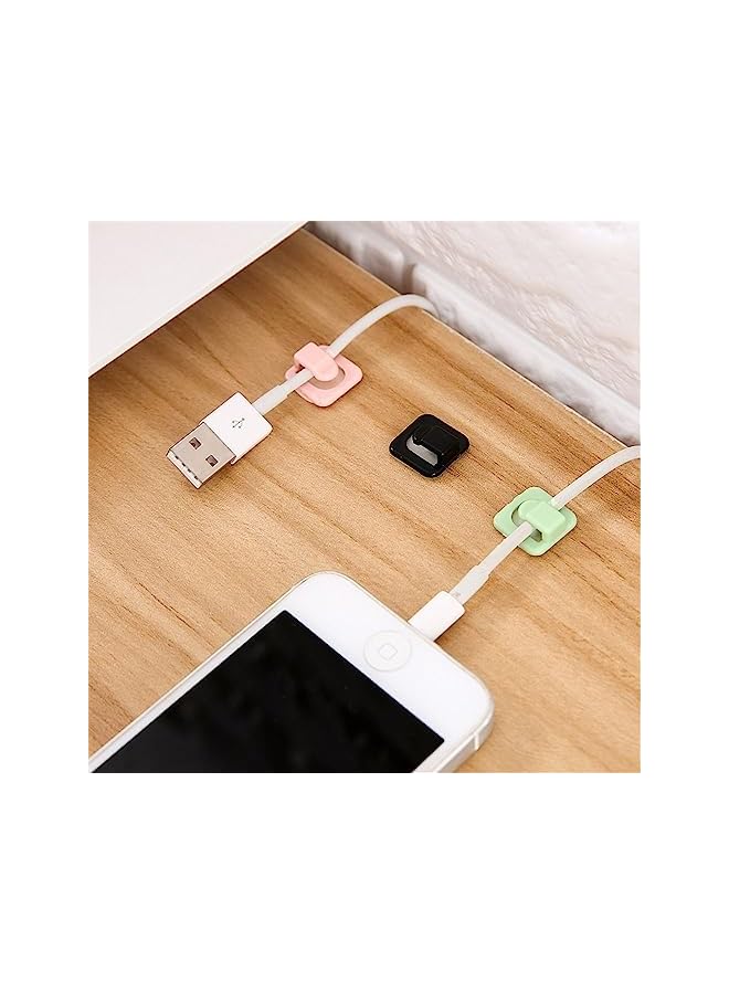Green Tiger 18pcs Cable Organizer Clips Self-Adhesive, Wire & Cord Management Holder for Wall Desk Office and Home (Black) - Image 4