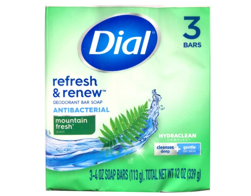 Dial Mountain Fresh Antibacterial Deodorant Bar Soap 3, 4 oz Soap Bars (Packs of 4) - Image 2