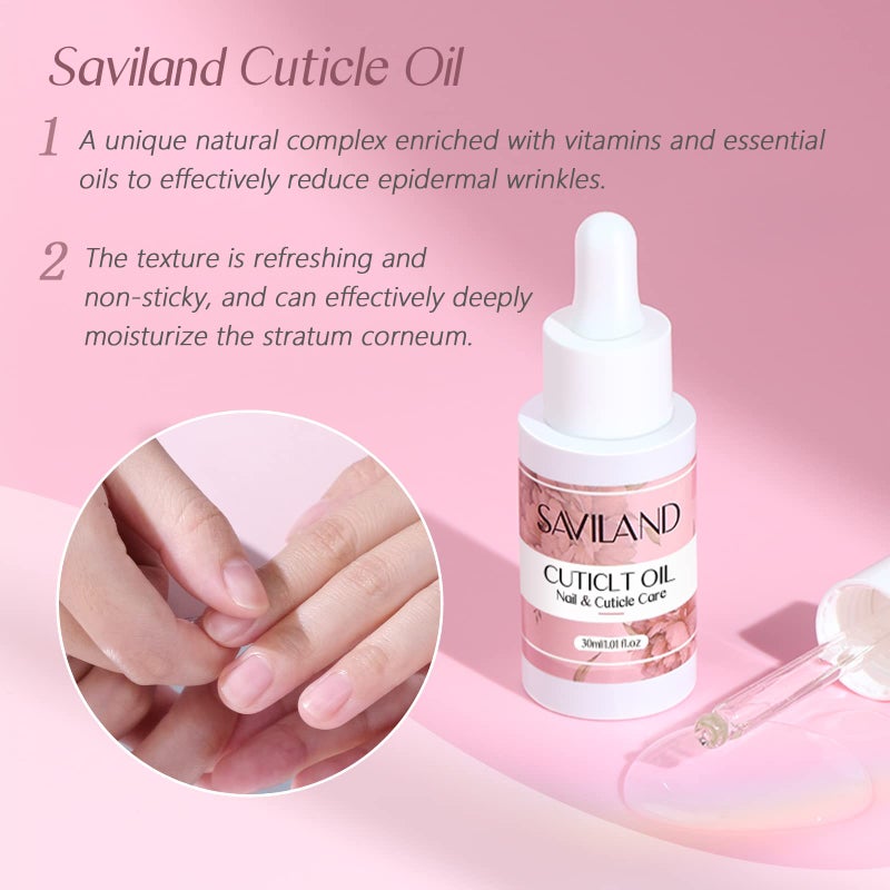 SAVILAND Cuticle Remover and Cuticle Oil Kit â€“ Nail Care Kit with Cuticle Remover Liquid & 1.01 oz Cuticle Oil Cuticle Trimmer for Cuticle Softener & Moisturize Manicure Kit for Home Use - Image 3