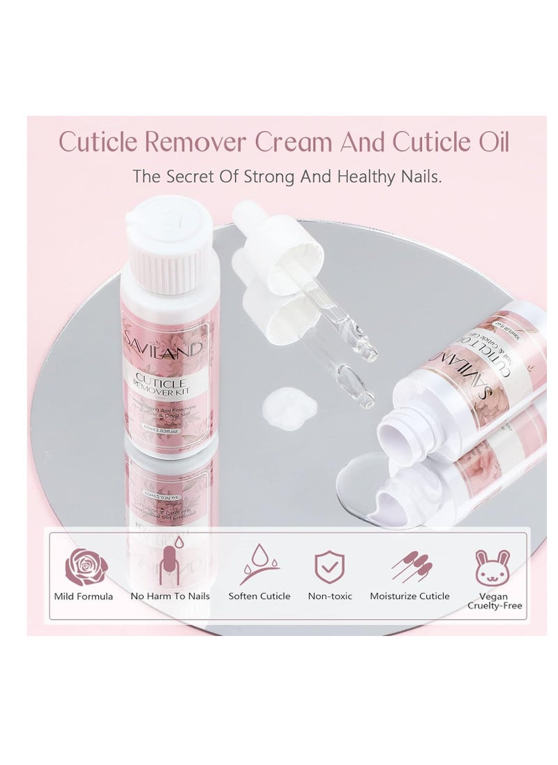 Saviland SAVILAND Cuticle Remover and Cuticle Oil Kit – Nail Care Kit with Cuticle Remover Liquid & 1.01 oz Cuticle Oil Cuticle Trimmer for Cuticle Softener & Moisturize Manicure Kit for Home Use  - Image 3