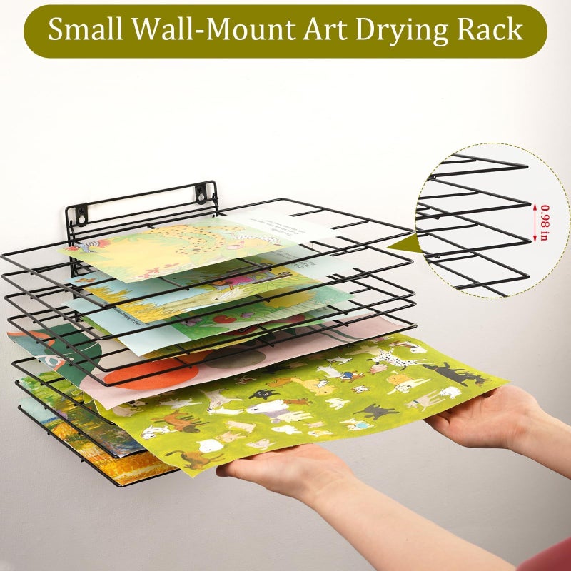 Lzttyee Art Drying Rack for Classroom Paint Drying Rack Small Art Drying Rack Wall Art Storage Rack with 8 Removable Shelves for Classrooms and Art Studios (Black, 8 Shelves) - Image 4