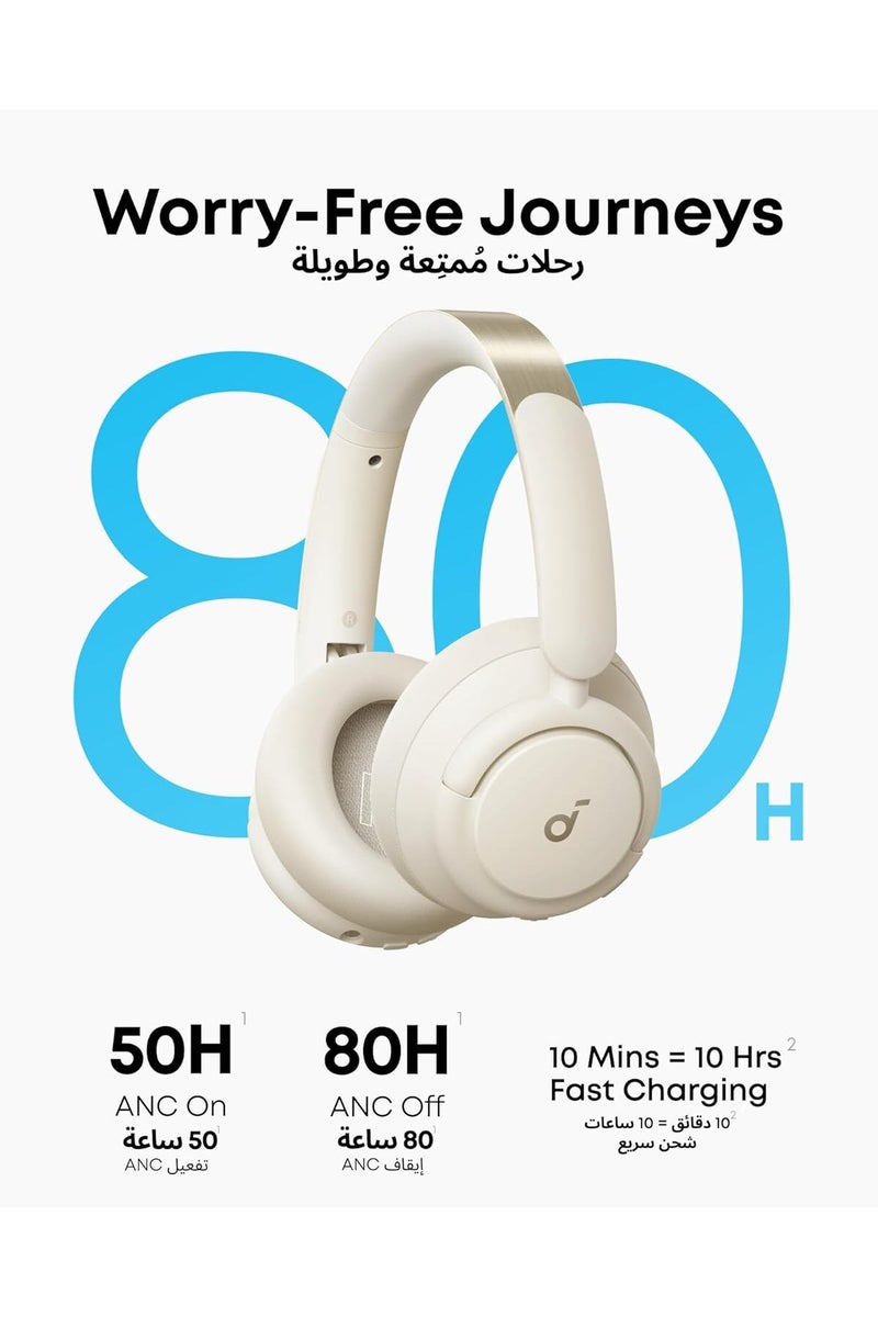 soundcore Q30 by Anker, Hybrid Active Noise Cancelling Headphones with Travel Pouch, Multiple Modes, Hi-Res Audio, Custom EQ via App, 50H Playtime, Comfortable Fit, Bluetooth, Multipoint Connection - Image 4
