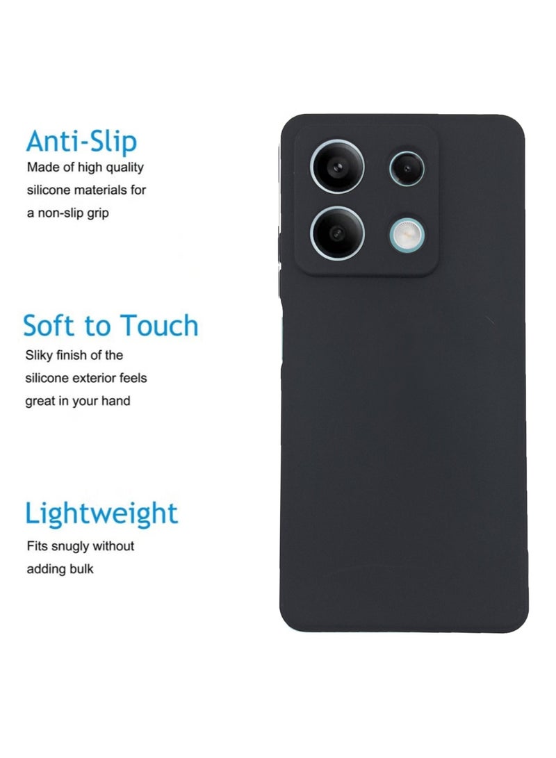 غطاء حماية خلفي من السيليكون لهاتف Xiaomi Redmi Note 13 - أسود