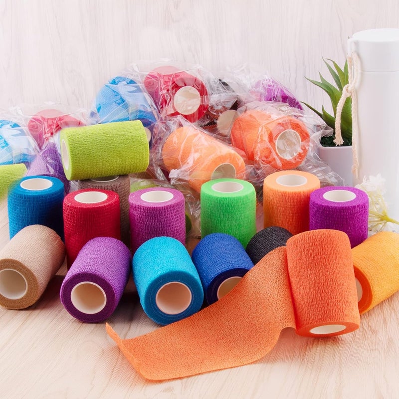 BQTQ 30 Rolls Self Adherent Wrap 3 Inch Self Adhesive Bandages Wrap Tape Stretch Bandage Self Stick Bandage Wraps for Wrist Ankle Swelling Sprains15 Colors - Image 5