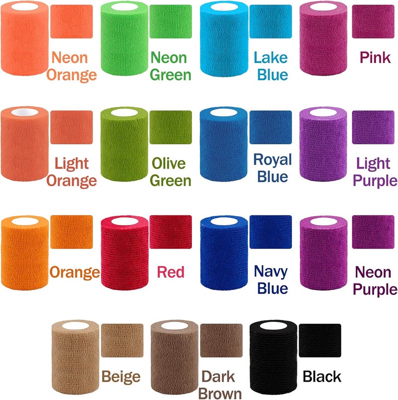 BQTQ 30 Rolls Self Adherent Wrap 3 Inch Self Adhesive Bandages Wrap Tape Stretch Bandage Self Stick Bandage Wraps for Wrist Ankle Swelling Sprains15 Colors - Image 3