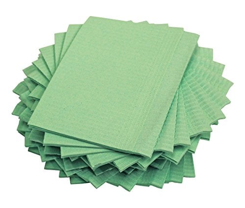 Adenna Dental Bibs/Lap Cloths BIB743G - Disposable, Green, Case of 500 - Image 1