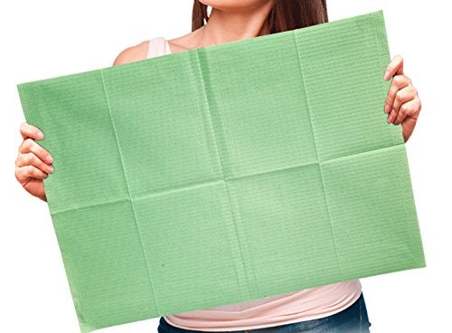 Adenna Dental Bibs/Lap Cloths BIB743G - Disposable, Green, Case of 500 - Image 2