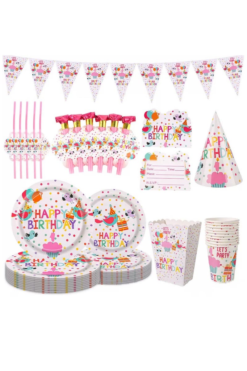 أدوات مائدة ملونة لحفلات أعياد الميلاد، مجموعة أدوات حفلات أعياد الميلاد للأطفال للاستخدام مرة واحدة، زينة كرتونية لحفلات ذات طابع خاص - Image 1