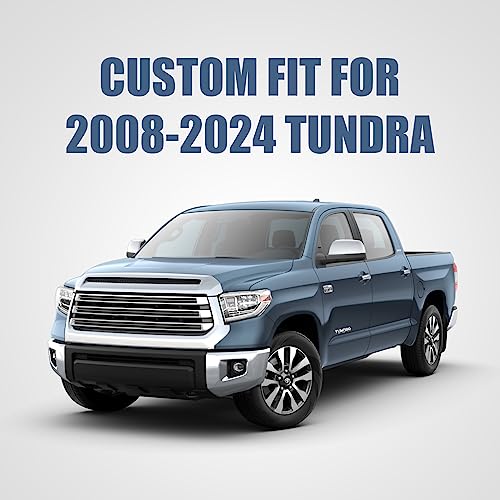 Aierxuan Truck Seat Covers Compatible with Toyota Tundra Pickup Custom Fit 2008-2024 Crewmax Double Cab Waterproof Leather Airbag Compatible Cushions(2 PCS Front/Black-Grey) - Image 5