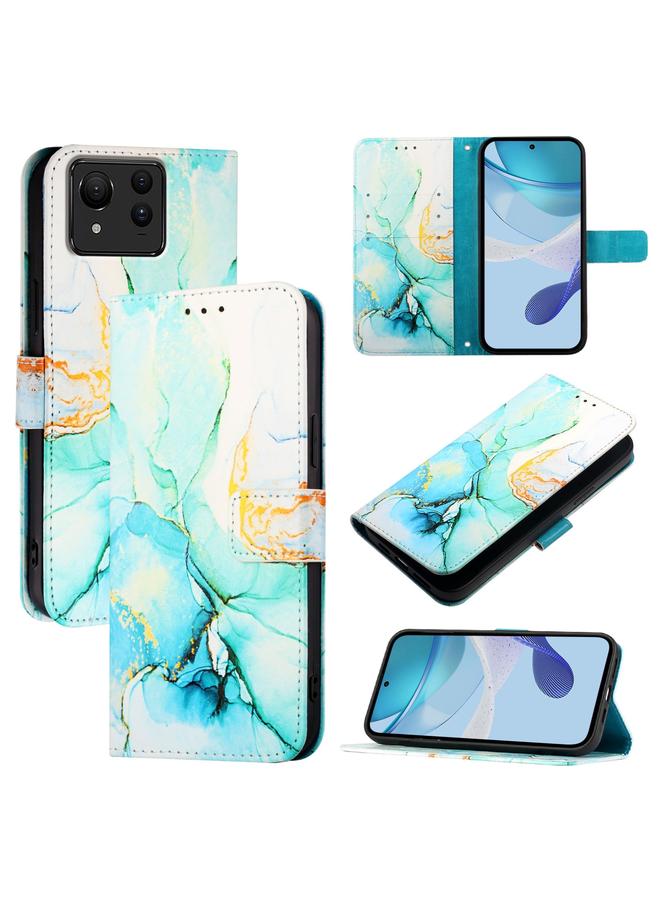 اس-توب جراب هاتف Asus Zenfone 11 Ultra PT003 من الجلد القابل للطي بنمط رخامي - Image 1