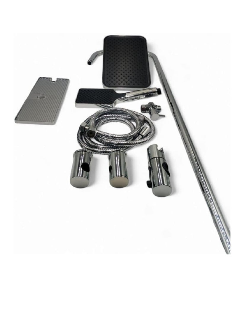 Rising and falling shower made of high-quality materials that withstand daily use and prolonged wet conditions. Chrome - Image 2