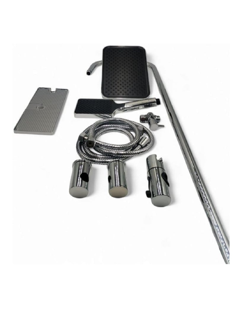 Rising and falling shower made of high-quality materials that withstand daily use and prolonged wet conditions. Chrome - Image 3