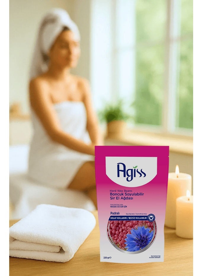 Agiss Hard Wax Beans 6-Pack (1320g Total) – Professional Peel-Off Beads for Sensitive Skin, Stripless Waxing for Body, Face & Bikini, Enriched with Blue Cornflower & Powder – Salon Quality At-Home Hair Removal - Image 4