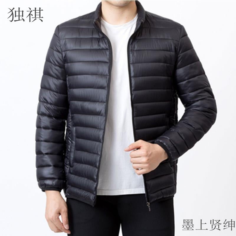 جاكيت قطن محشو خفيف الوزن للرجال بياقة عمودية لخريف وشتاء، ملابس عمل للشباب والبالغين، ملابس شتوية للأب، جاكيت قطن محشو غير رسمي - Image 2