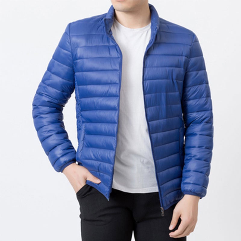 جاكيت قطن محشو خفيف الوزن للرجال بياقة عمودية لخريف وشتاء، ملابس عمل للشباب والبالغين، ملابس شتوية للأب، جاكيت قطن محشو غير رسمي - Image 5
