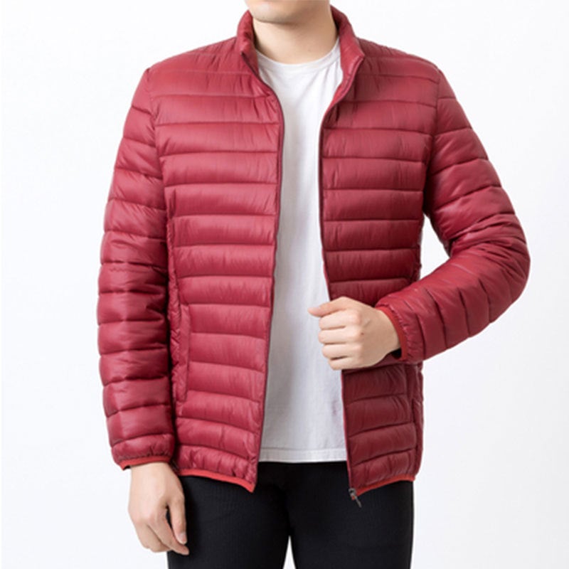 جاكيت قطن محشو خفيف الوزن للرجال بياقة عمودية لخريف وشتاء، ملابس عمل للشباب والبالغين، ملابس شتوية للأب، جاكيت قطن محشو غير رسمي - Image 3