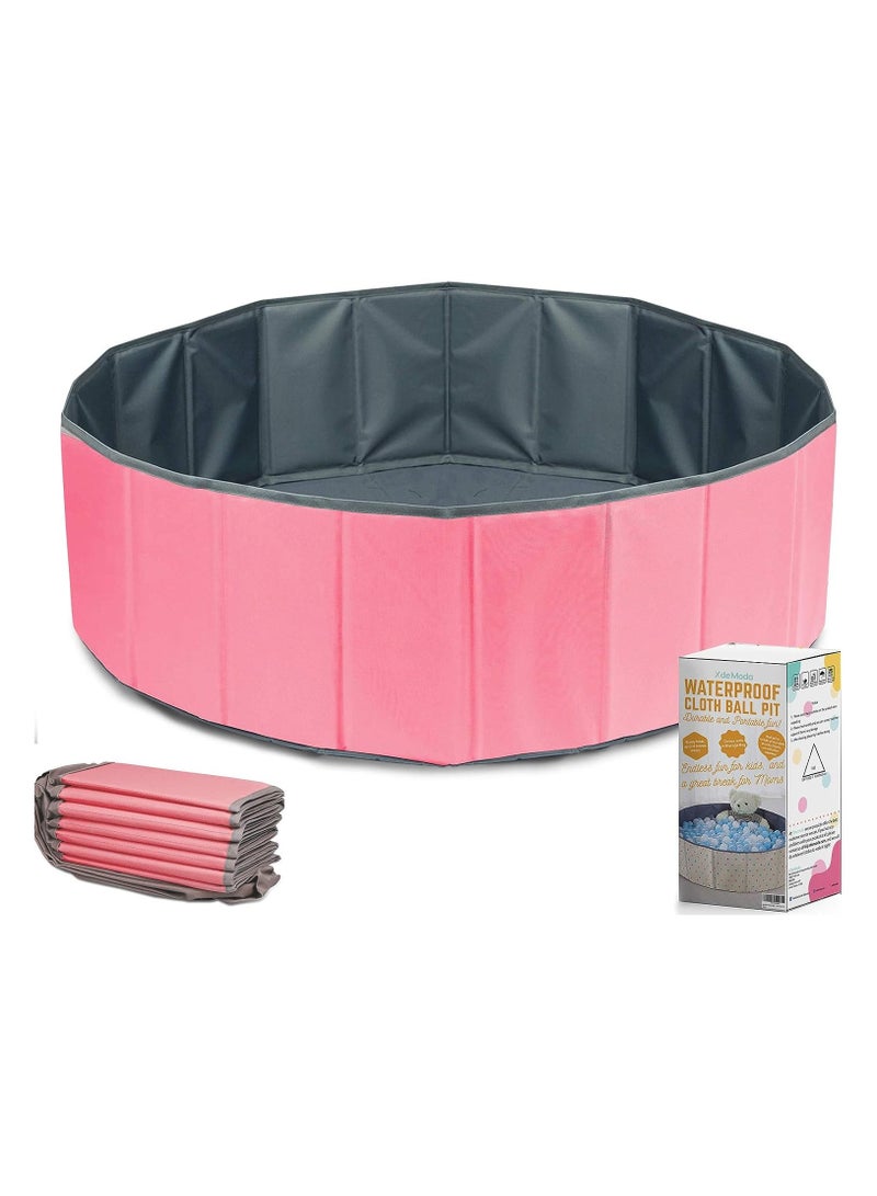 MODA بركة كرات قابلة للطي للأطفال/الرضع - 80x80 سم مع 200 كرة بلاستيكية ناعمة خالية من BPA للفتيات الصغيرات - Image 1