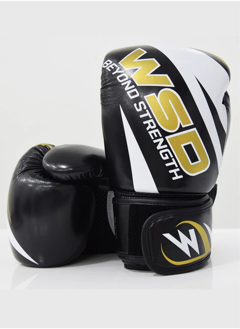 Sky Land Premium 12 Oz Boxing Gloves - Punching Gloves For Strength Training, Black, Training, Sparring, Muay Thai, Kickboxing, MMA, Comfortable Fit, Durable PU Leather EM-9340-XL  - Image 1