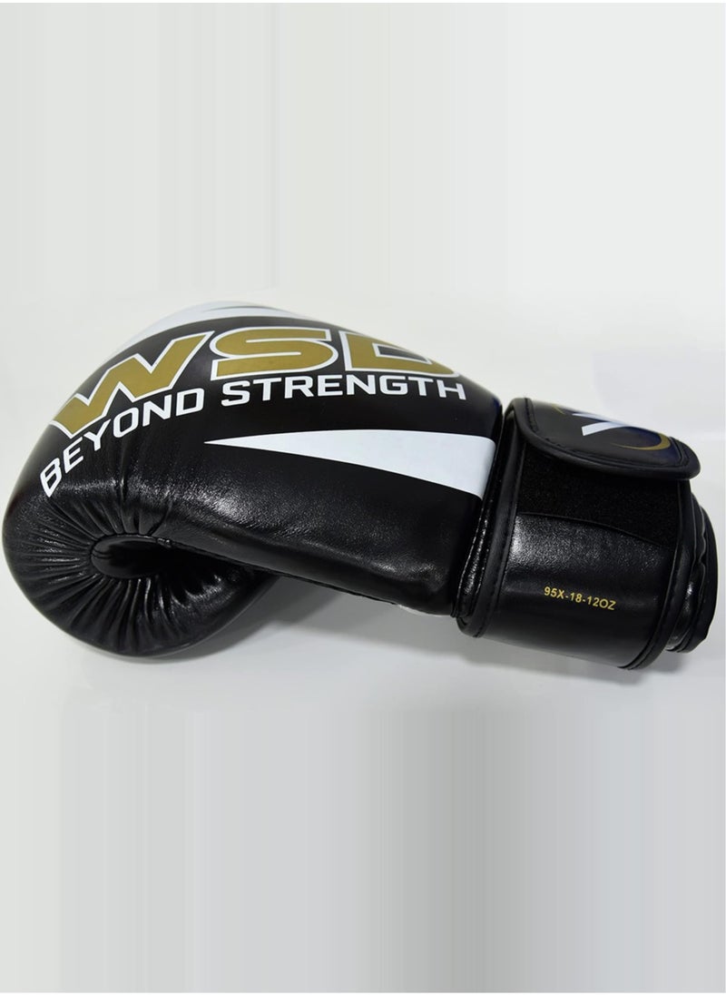 Sky Land Premium 12 Oz Boxing Gloves - Punching Gloves For Strength Training, Black, Training, Sparring, Muay Thai, Kickboxing, MMA, Comfortable Fit, Durable PU Leather EM-9340-XL  - Image 2