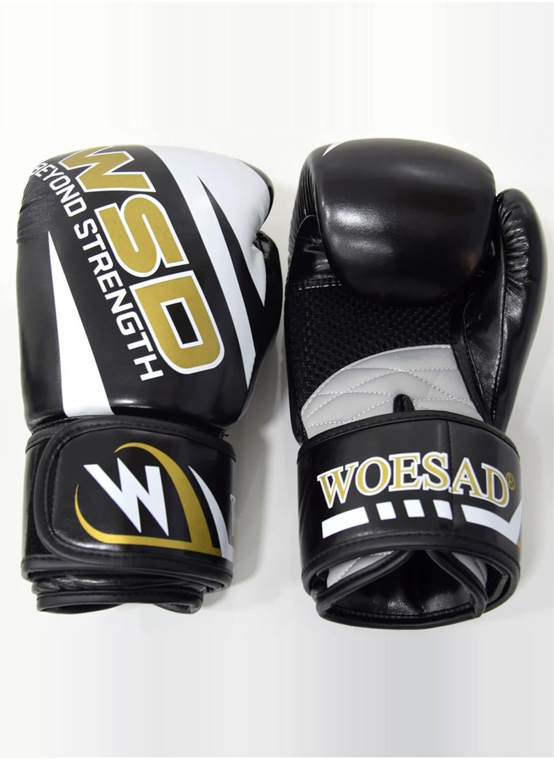 Sky Land Premium 12 Oz Boxing Gloves - Punching Gloves For Strength Training, Black, Training, Sparring, Muay Thai, Kickboxing, MMA, Comfortable Fit, Durable PU Leather EM-9340-XL  - Image 4