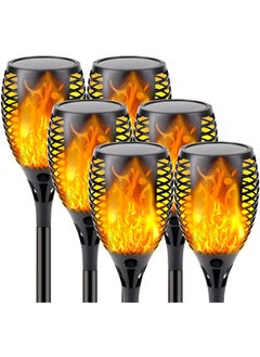 Y&D 6 Piece Outdoor Induction Courtyard Decoration Solar Flame Floor Lawn Lamp  - Image 1