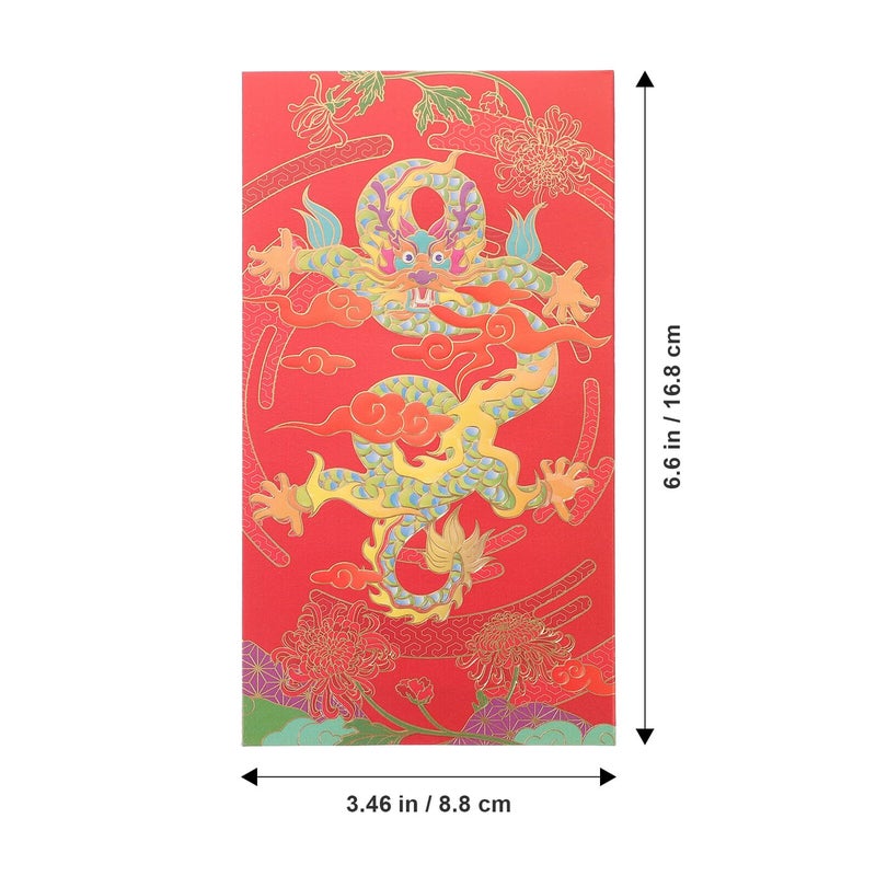 Vintage Style Chinese Red Envelopes 6pcs Large Paper Luck Money Bags For Lunar New Year Wedding Birthday - Image 3