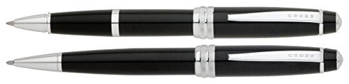 Cross Bailey Black Lacquer Ballpoint Pen & Selectip Rollerball Pen - Image 2