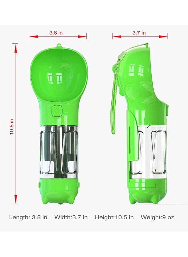 NIBEMINENT 3 In 1 Multifunctional Portable Pet Travel Water Bottle Green 500ml - Image 2