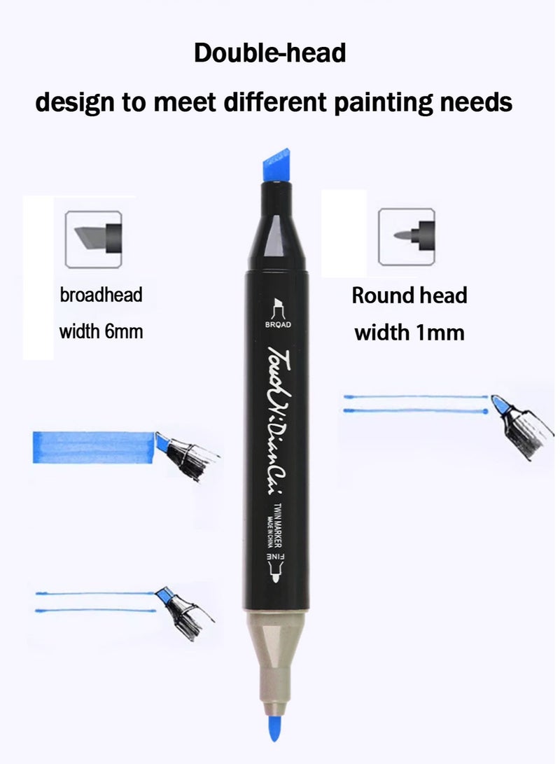 Touch 24-Piece Watercolor Marker Set, Double-ended Watercolor Pens, Multiple Colors, Daily Marking Work for Kids Drawing Multi-Color Markers - Image 2