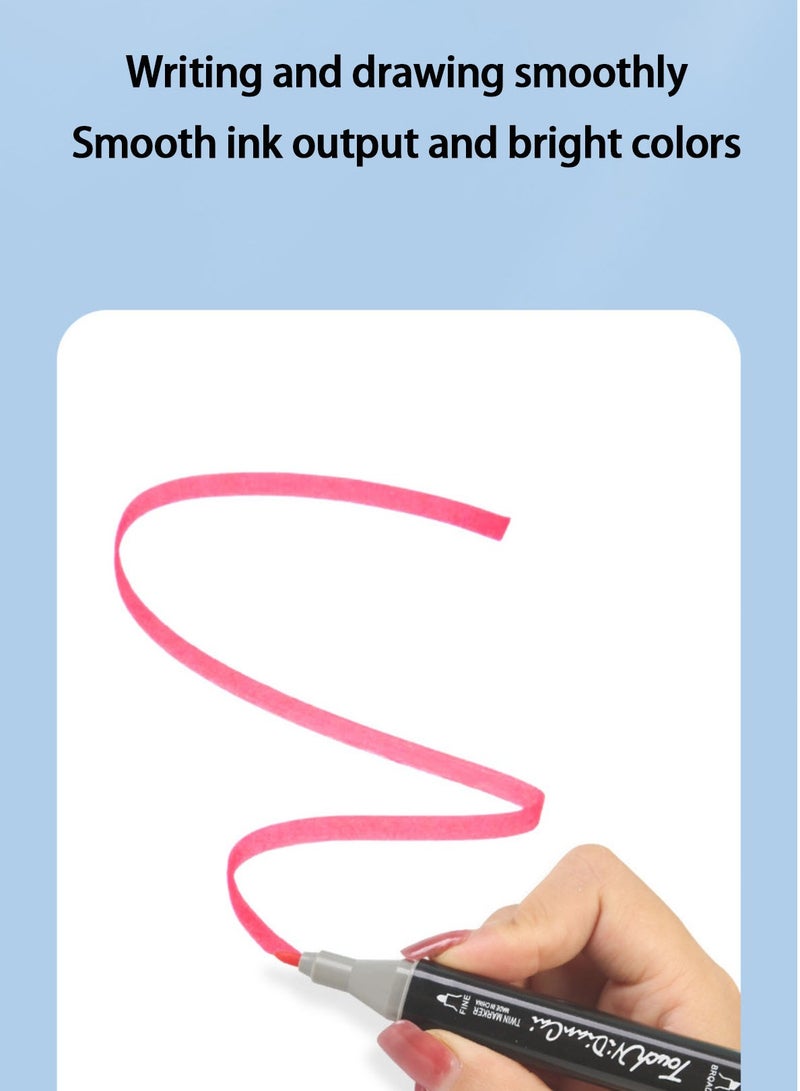 Touch 24-Piece Watercolor Marker Set, Double-ended Watercolor Pens, Multiple Colors, Daily Marking Work for Kids Drawing Multi-Color Markers - Image 4