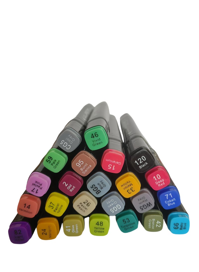 Touch 24-Piece Watercolor Marker Set, Double-ended Watercolor Pens, Multiple Colors, Daily Marking Work for Kids Drawing Multi-Color Markers - Image 1