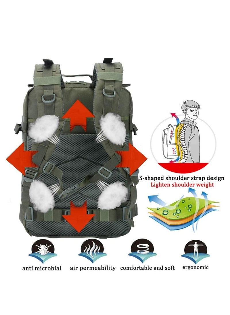Generic - 45L Military Tactical Backpack 3 Day Assault Survival Molle Pack Bug Out Bag Fishing Outdoor Mountaineering Hiking Camping Multi-Function Backpack Rucksack - Image 1