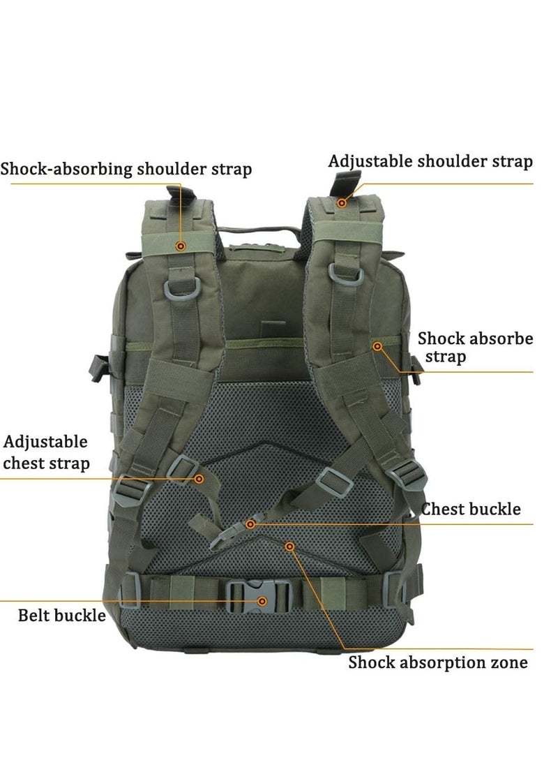 Generic - 45L Military Tactical Backpack 3 Day Assault Survival Molle Pack Bug Out Bag Fishing Outdoor Mountaineering Hiking Camping Multi-Function Backpack Rucksack - Image 1