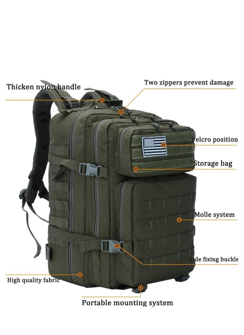 Generic - 45L Military Tactical Backpack 3 Day Assault Survival Molle Pack Bug Out Bag Fishing Outdoor Mountaineering Hiking Camping Multi-Function Backpack Rucksack - Image 1