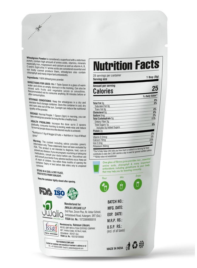 MYHERB 100% Natural Wheat Grass Powder || 227 Gm / 0.5 Lbs || For Men & Women - Image 2