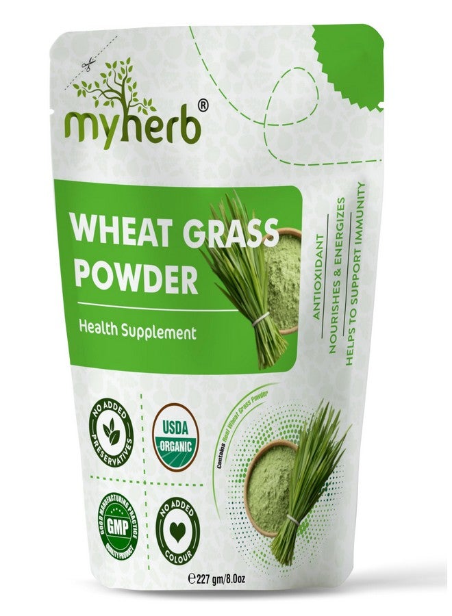 MYHERB 100% Natural Wheat Grass Powder || 227 Gm / 0.5 Lbs || For Men & Women - Image 1