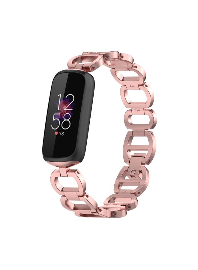 Replacement Strap For Fitbit Luxe Special Edition Metal Bracelet Watch Band Pink