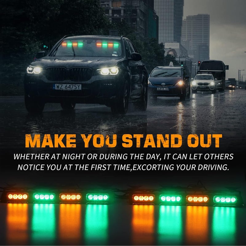 XRIDONSEN Amber Green Emergency Dash Strobe Lights with Digital Display Controller - Image 2