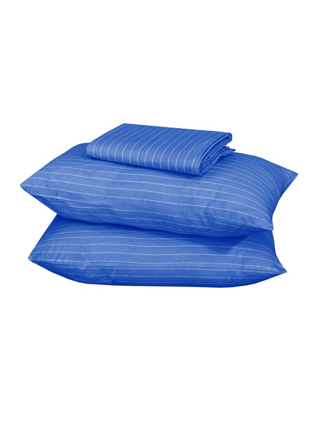 Cannon غطاء وسادة كانون 2 قطعة بخطوط عريضة 50X75 سم أزرق داكن 100% قطن - Image 2