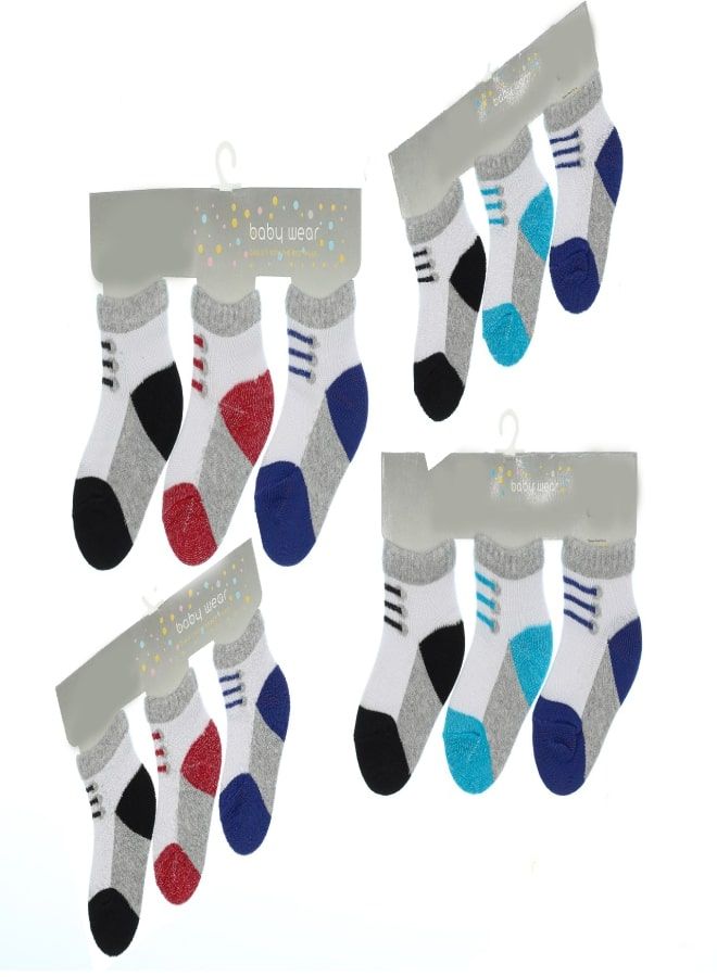 فتاه مجموعة من 12 شرابات قطنية ناعمة للاولاد الاطفال