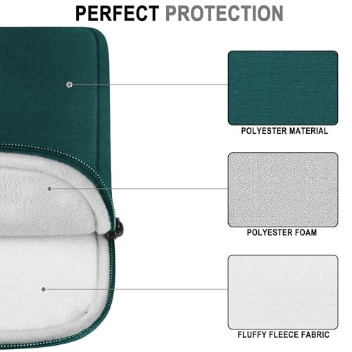 ANTERK Laptop Case 14 Inch, Water Resistant Traveling Computer Cover with Handle, Shockproof Protective Carrying Laptop Sleeve Compatible for 14 Inch MacBook Air/Pro, HP, Dell, Lenovo, Cyan - Image 3