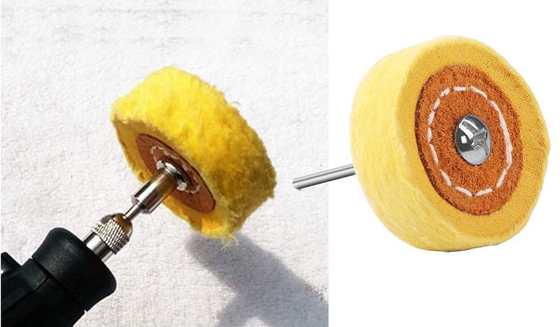 DIY Crafts Pack of 4 Pcs Set Yellow Off White Industrial T Style Grinder Brushes Polishing Buffing Wheel Grinding Head Woodworking Accessories Wood AbrasiPack of 4 Pcs Set Yellow Off White - Image 2