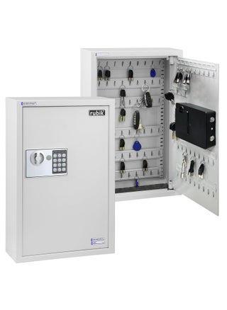 100-Keys Metal Storage Safe Box Cabinet with Key and Digital Pin Code Lock, Wall Mounted For Hotels Realestate Warehouse Schools Universities Business (white, 100 Keys Capacity) - pzsku/ZEF012B17D25C8E3E7763Z/45/_/1709025270/07e92da7-ffbe-47b5-b456-022375ed606a