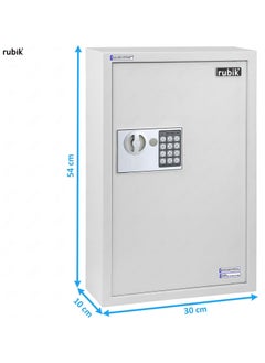 Rubik 100-Keys Metal Storage Safe Box Cabinet with Key and Digital Pin Code Lock, Wall Mounted For Hotels Realestate Warehouse Schools Universities Business (white, 100 Keys Capacity)  - Image 3
