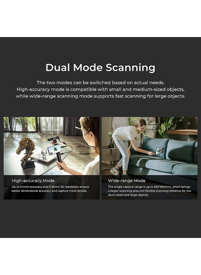 Creality 3D - CR-Scan Ferret 3D Scanner Portable and Handheld 30fps Scan Speed Dual Mode Scanning Full-color Textures Support Powered by Phone Compatible With Android (Partial Version) Windows System - Image 1