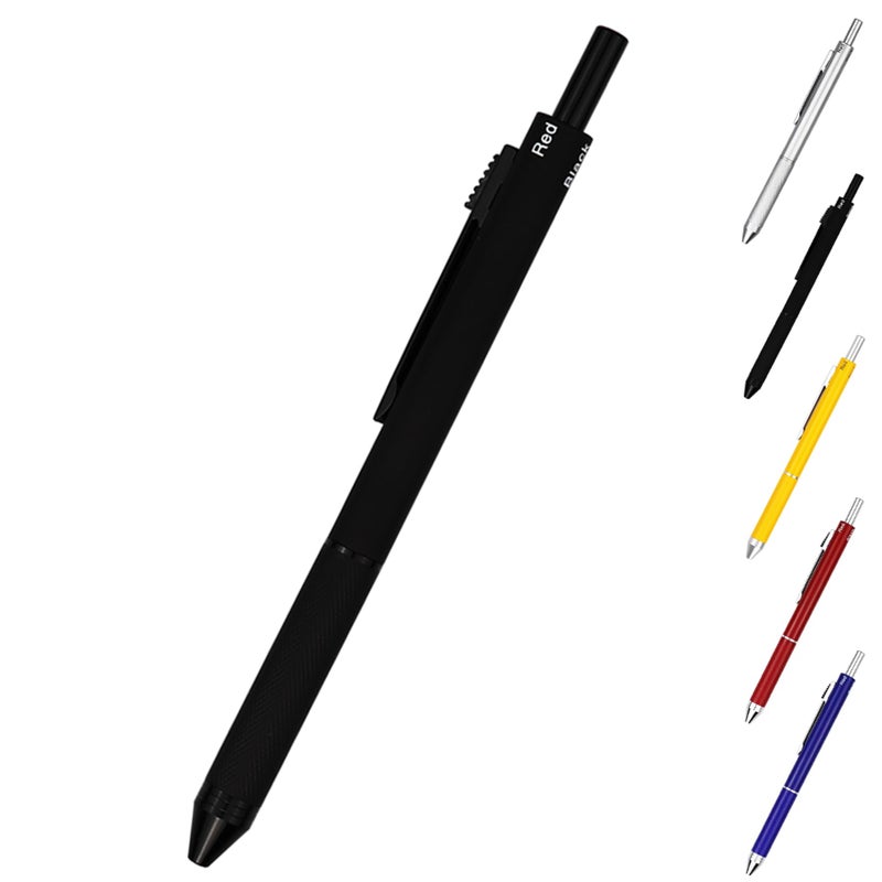 DUNBONG 4 in 1 Multicolor pen, Metal Cased Multifunction Pen, 0.5mm Mechanical Pencil, Red Ball Pen, Blue Ball Pen and Black Ball Pen, 1-Count (Black) - Image 3