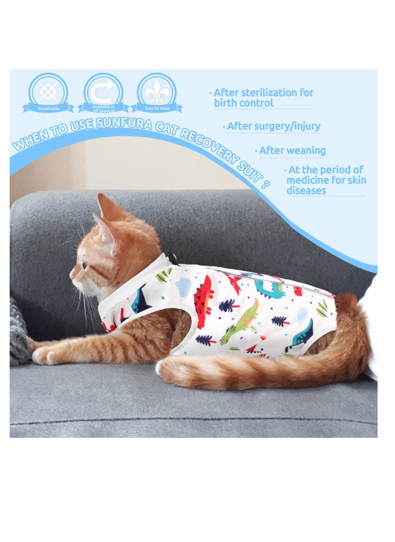 Excefore - Cat Recovery Suit, Breathable Cat Surgery Recovery Suit, Cat Onesie for Cats After Surgery, Abdominal Wound Protector, Professional Bandages Cone E-Collar Alternative for Small Male & Female Pets - Image 1