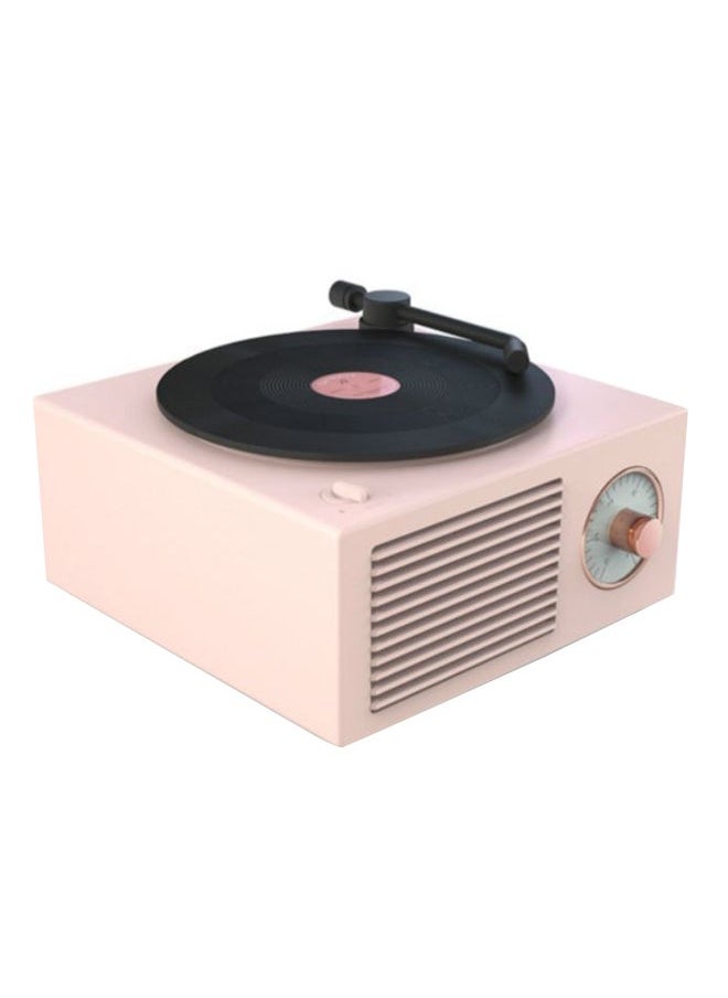 NIBEMINENT B10 Retro Vinyl Player Bluetooth Speaker Nordic Pink/Black  - Image 1