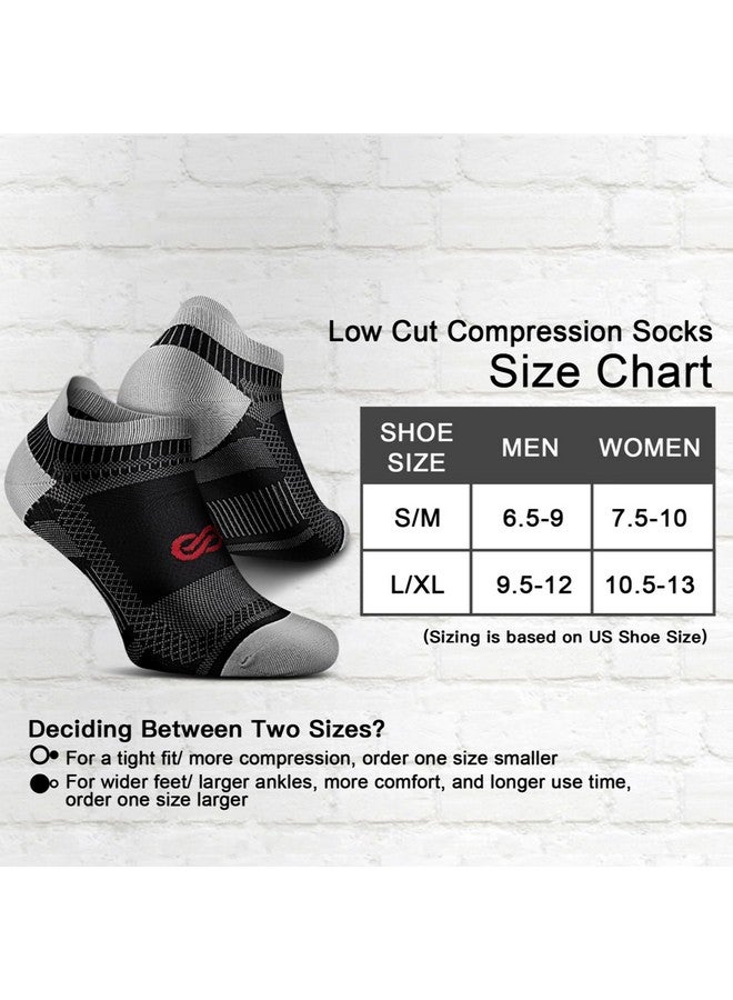 PAPLUS Low Cut Compression Socks for Men and Women, No Show Ankle Running Compression Foot Socks with Arch Support for Plantar Fasciitis, Cyling, Athletic, Flight, Travel, Nurses - Image 2